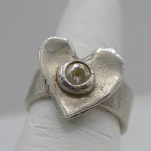 Sterling Silver Heart Ring Artisan Handmade